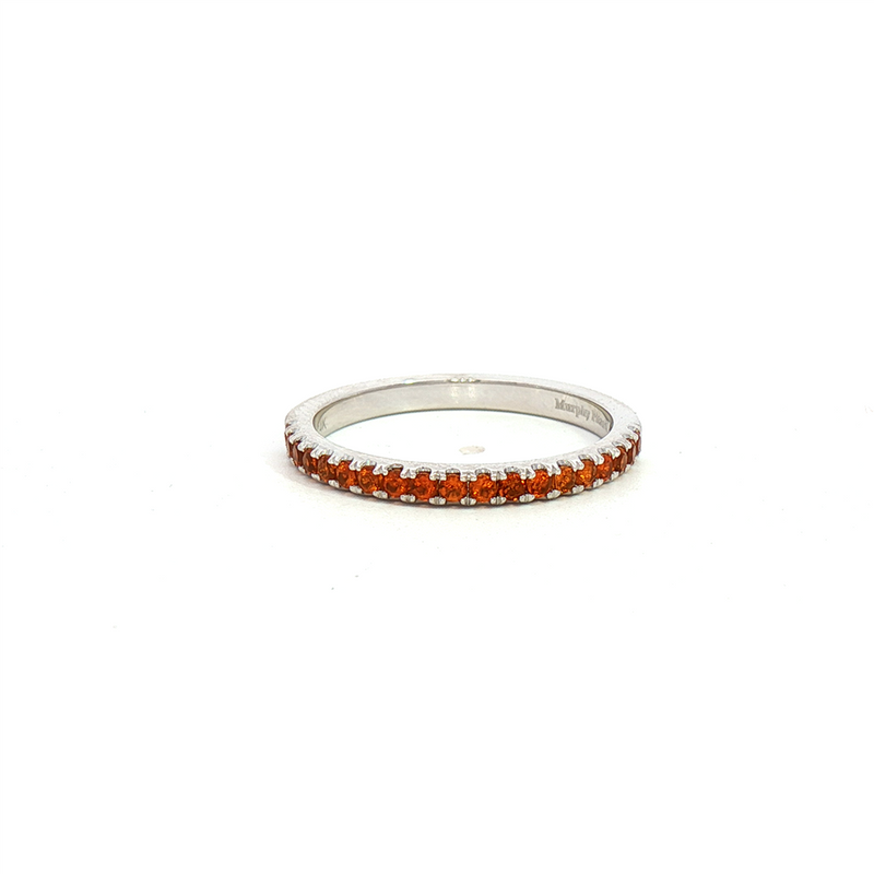 MPJ Exclusive Bold & Elegant 14K Gold White Stackable Citrine November Birthstone Fashion Band - 0.27 Carats Citrine