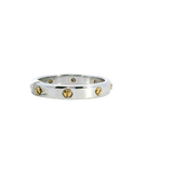White and Yellow 18K Gold Cartier Inspired Wedding Band