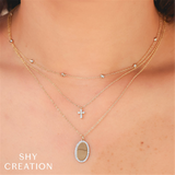 Elegant Diamond Necklaces 14K White Gold 0.10 Carats Diamond Cross Necklace - 18 Inch