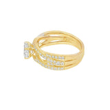 Elegant Diamond Mountings 14K Yellow Gold Round Cut Cubic Zirconium & 0.84 Carats Diamond Engagement Ring