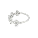Elegant & Trendy 14K White Gold 0.28 Carats Diamond Clover Motif Ring