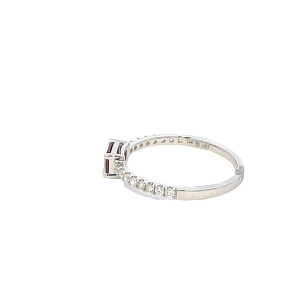 Bold & Elegant 14K White Gold Stackable  0.76 Carats Ruby & 0.20 Carats Diamond Fashion Ring