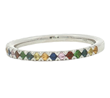 Bold & Elegant 14K White Gold 0.53 Carats Colored Gemstone Stackable Ring