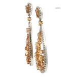 Classic & Contemporary 18K White Gold 4.31 Carats Diamond & Fancy Color Diamond Accented Dangle Earrings