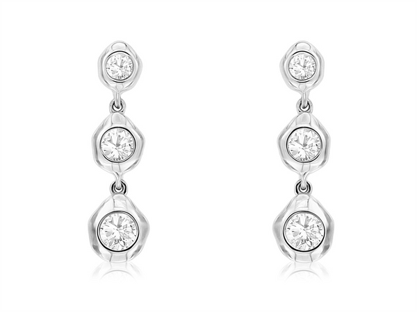 White 14 Karat Gold 0.35 Carats Diamond Dangle Earrings