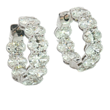 Classic & Contemporary 14K White Gold 3.53 Carats Lab-Grown Diamond Huggie Earrings