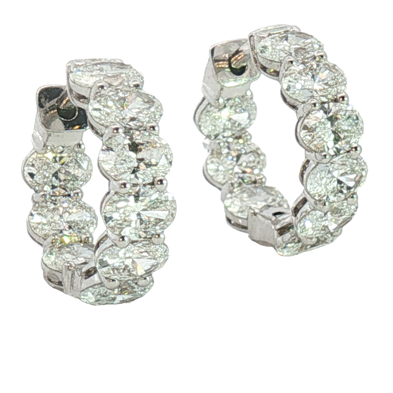 Classic & Contemporary 14K White Gold 3.53 Carats Lab-Grown Diamond Huggie Earrings