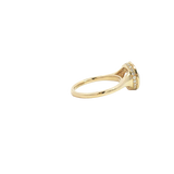 14K Gold Yellow Hidden Halo Round Lab Grown Diamond Bezel Engagement Ring - Lab-Grown 3.18 CTW Diamond