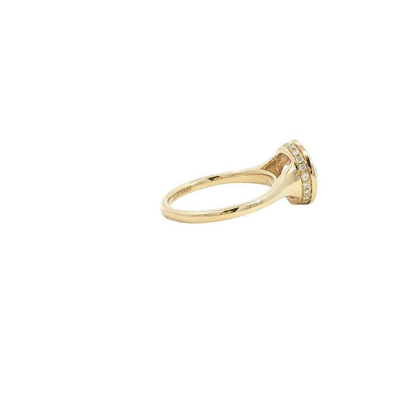 14K Gold Yellow Hidden Halo Round Lab Grown Diamond Bezel Engagement Ring - Lab-Grown 3.18 CTW Diamond