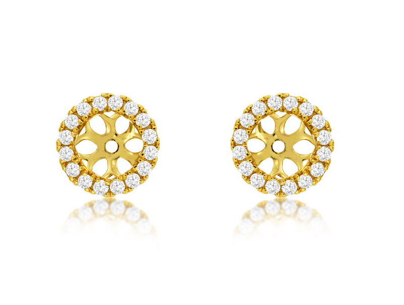 Yellow 14 Karat Gold 0.29 Carats Diamond Earring Jackets