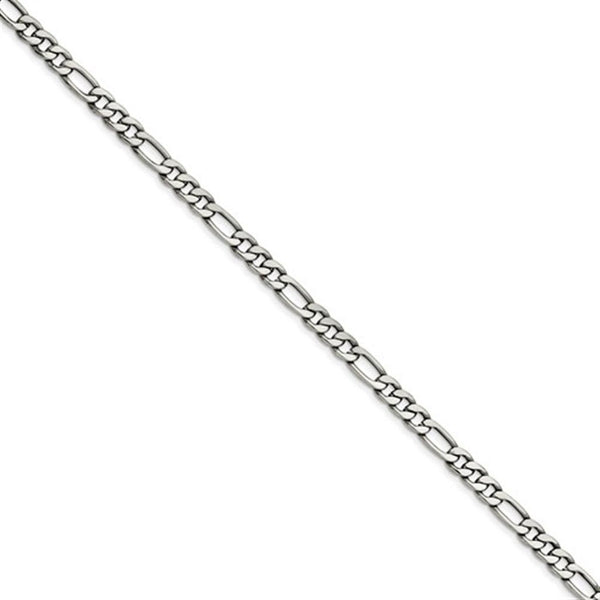 White Stainless Steel Figaro Chain