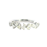 Elegant Diamond Bands 18K White Gold Multi Shape 0.72 Carats Diamond Scatter Band