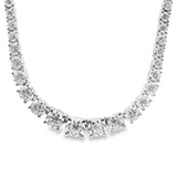 Elegant Diamond Necklaces 18K White Gold 6.02 Carats Diamond Riviera Tennis Necklace - 17 Inch