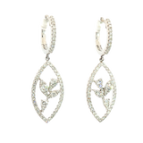 Classic & Contemporary 18K White Gold 0.89 Carats Diamond Dangle Earrings