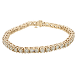 Sophisticated & Timeless Diamond Bracelets 14K Yellow Gold 6.98 Carats Diamond Tennis Bracelet - 7 Inch