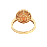 Bold & Elegant 18K Yellow Gold  Cabochon Cut 4.24 Carats Opal & 0.11 Carats Diamond Halo Ring