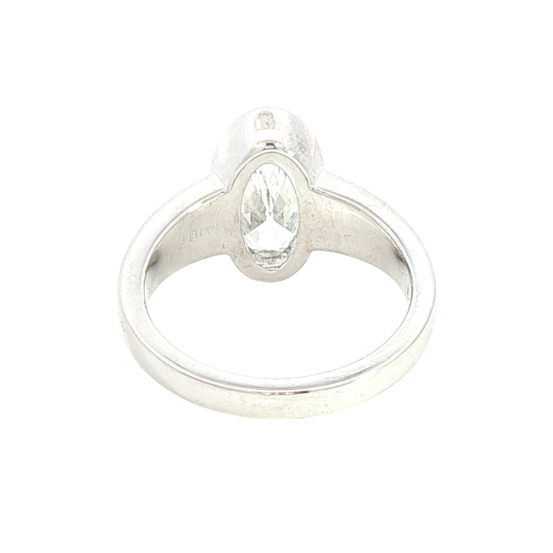 14K White Gold Oval Cut 2.14 Carats Lab Grown Diamond Solitaire Ring