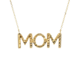 Elegant Diamond Necklaces 14K Yellow Gold  0.473 Carats Diamond "MOM" Necklace - 18 Inch