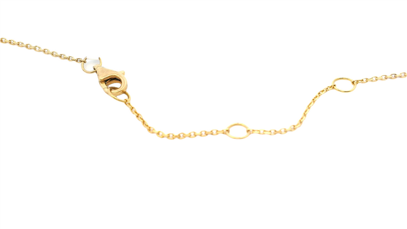 Vibrant 18K Gold Yellow 0.21 Carats Emerald & 0.19 Carats Diamond Vintage Inspirec Necklace, 18 Inch