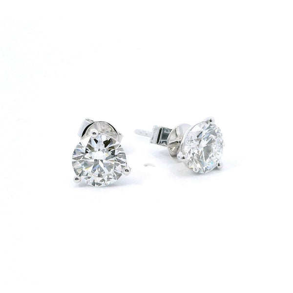 Classic & Contemporary 14K Gold White Lab-Grown 2.08 Carats Diamond Stud Earrings