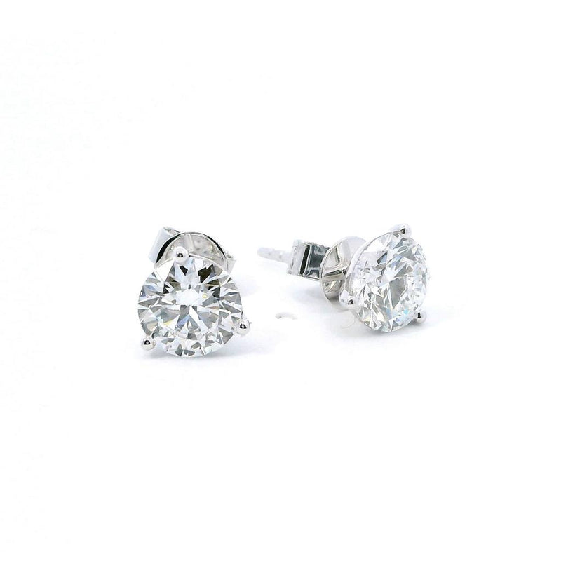 Classic & Contemporary 14K Gold White Lab-Grown 2.08 Carats Diamond Stud Earrings