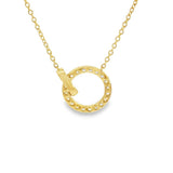 Elegant Diamond Necklaces 18K Yellow Gold 0.29 Carats Diamond Open Circle & Bar Necklace - 18 Inch