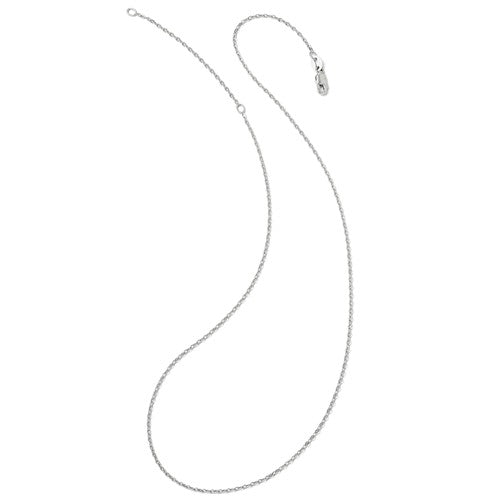 White Sterling Silver Cable Link Chain