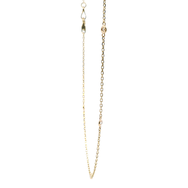 Elegant Diamond Necklaces 14K Gold Yellow 0.29 Carats Diamond Station Necklace - 18 Inch