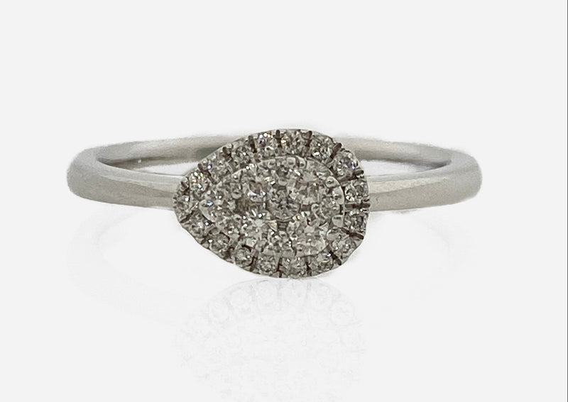 White 18 Karat Gold 0.38 Carats Diamond Halo Engagement Ring