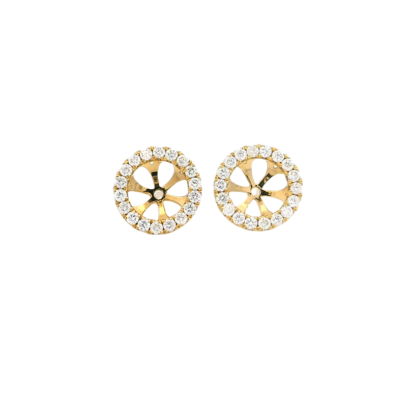 Classic & Contemporary 18K Yellow Gold 0.46 Carats Diamond Earring Jackets
