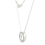 Elegant Diamond Necklaces 14K Gold White 1/4 Carats Diamond Drop Circle Pendant Necklace - 18 Inch