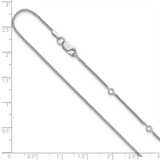 White Sterling Silver 1.3mm Wheat Chain, 18 Inch