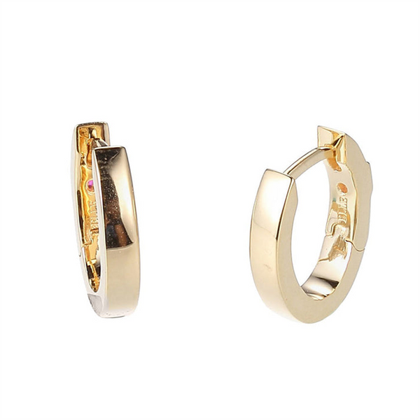 Yellow Gold Plated Sterling Silver Huggie Earrings