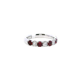 Bold & Elegant 18K Gold White Stackable Color Stone Fashion Band- 0.60 Carats Ruby & 0.39 Carats Diamond