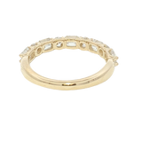 Elegant Diamond Bands 14K Yellow Gold Rectangular Cushion Cut & Round Cut 1.0 Carat Lab Grown Diamond Band