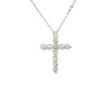Elegant Diamond Necklaces & Pendants 14K White Gold 0.83 Carats Diamond Cross Pendant