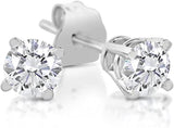 White 14 Karat Gold 1/3 Carats Diamond Stud Earrings