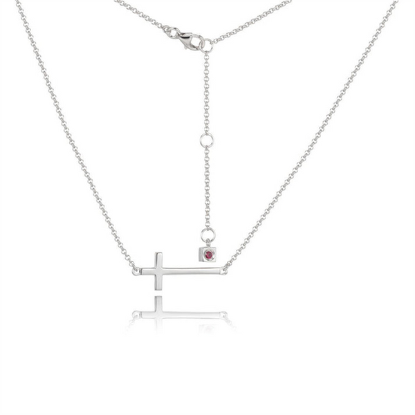 Sterling Silver Drop Cross Necklace