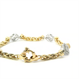 Sophisticated & Timeless Diamond Bracelets 14K Gold Two-Toned Primary Stone.Shape Primary Stone.Type & Stone 2.Shape Stone 2.Type Link Bracelet - 0.95 CTW, Size 8 Inch