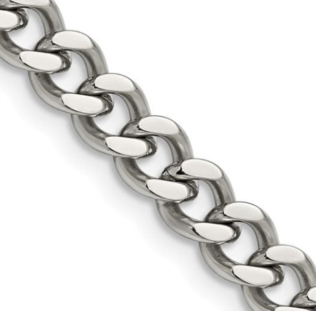 White Stainless Steel 6.75 Curb Chain