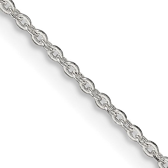 White Sterling Silver 1.0mm Cable Link Chain