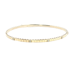 Sophisticated & Timeless Diamond Bracelets 14K Gold Yellow & Titanium Round DiamondFlexible Bangle Bracelet - 0.17 CTW, Size 6.75 Inch