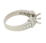Elegant Diamond Mountings Platinum 0.67 Carats Diamond Accented Semi Mount Ring