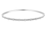 Sophisticated & Timeless Diamond Bracelets 14K Gold White Round Diamond Bangle Bracelet - 0.21 CTW, Size 6.75 Inch