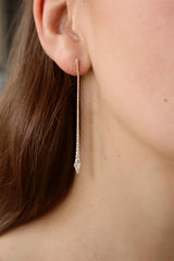 Classic & Contemporary 18K Yellow Gold 0.85 Carats Diamond Drop Earrings