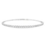 Sophisticated & Timeless Diamond Bracelets 14K Gold White & Titanium Flex Bangle Bracelet - 0.98 CTW, Size 6 Inch