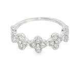 Elegant & Trendy 14K White Gold 0.28 Carats Diamond Clover Motif Ring