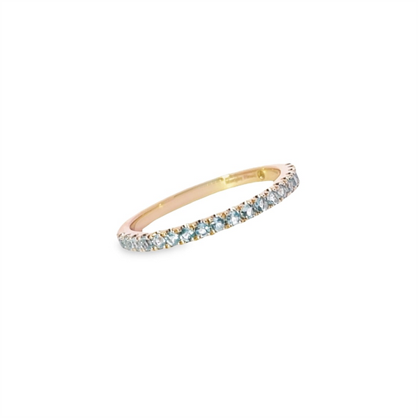 Murphy Pitard Exclusive Yellow 14 Karat Gold 0.34 Carats Blue Topaz Stackable Band