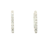 Classic & Contemporary 14K Gold White 0.38 Carats Diamond Medium Hoop Earrings