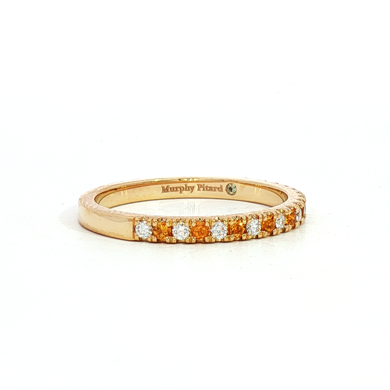 MPJ Exclusive 14K Gold Yellow Stackable November Citrine & Diamond Band -  Citrine 0.12 Carats & Diamonds 0.12 Carats